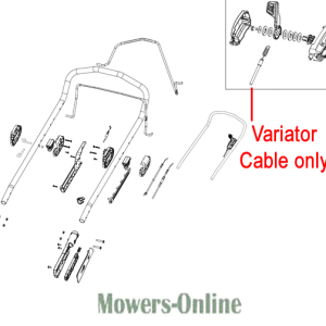 Variator cable parts diagram for lawn mower