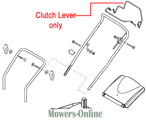 0o4lvsqq0ls.png - Mowers Online Clutch lever assembly diagram for lawn mower