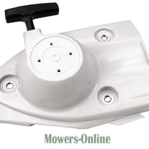 Lawn mower pull cord recoil starter assembly