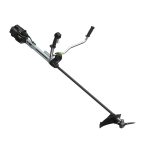 String trimmer with curved shaft and dual handles