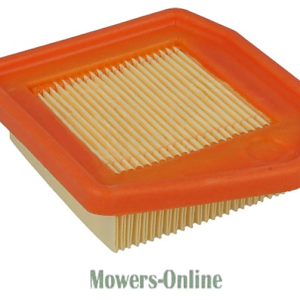 Square orange air filter with pleated paper element