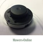 Trimmer head with black cap and clear line