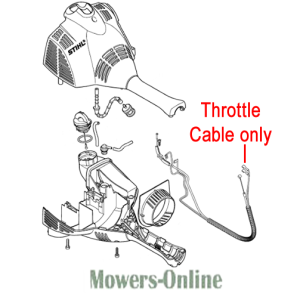 Throttle cable assembly diagram for lawn mower