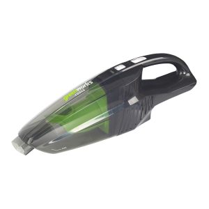 Cordless handheld vacuum cleaner with green dust container
