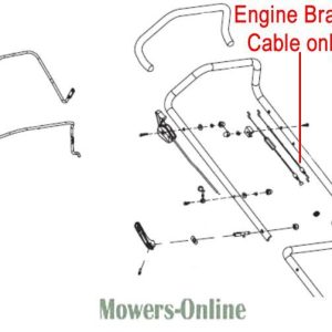 Engine brake cable assembly diagram for mower