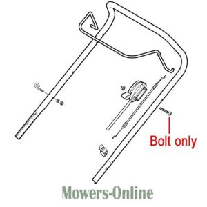 Lawn mower handle assembly with bolt