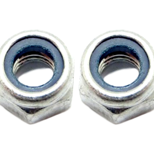 Nylon lock nuts, pair of hex fasteners