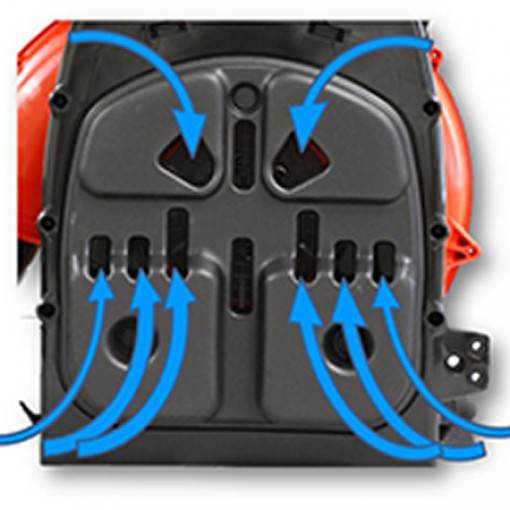 jouhqbd5row.jpg - Mowers Online Backpack cooling system with ventilation airflow diagram