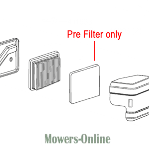 Replacement air filters and pre-filter for mowers