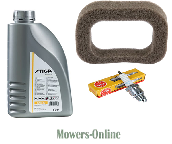 kb1qtp40dnw.png - Mowers Online Stiga lawn mower maintenance kit with oil, air filter and spark plug