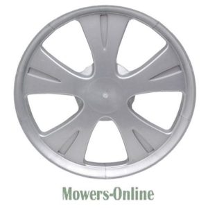 Alloy wheel with six curved spokes