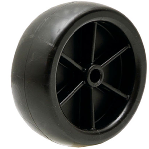Solid rubber wheel with black plastic rim