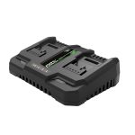 Dual-bay battery charger for power tools