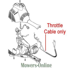 Throttle cable assembly diagram for mower