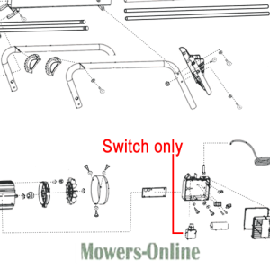Lawn mower switch and motor parts diagram
