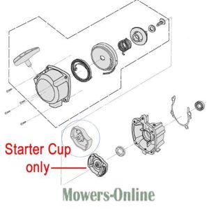 Starter Cup exploded view diagram for mower engine