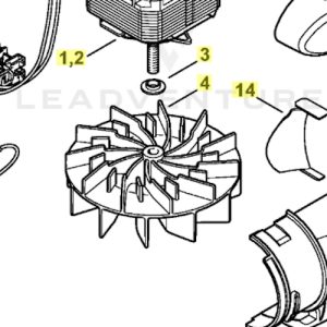 Lawn mower fan blade assembly diagram parts.