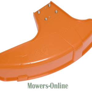 Orange lawn mower deck housing