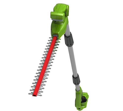 rpkxxochzup.jpg - Mowers Online Cordless pole hedge trimmer with extended shaft
