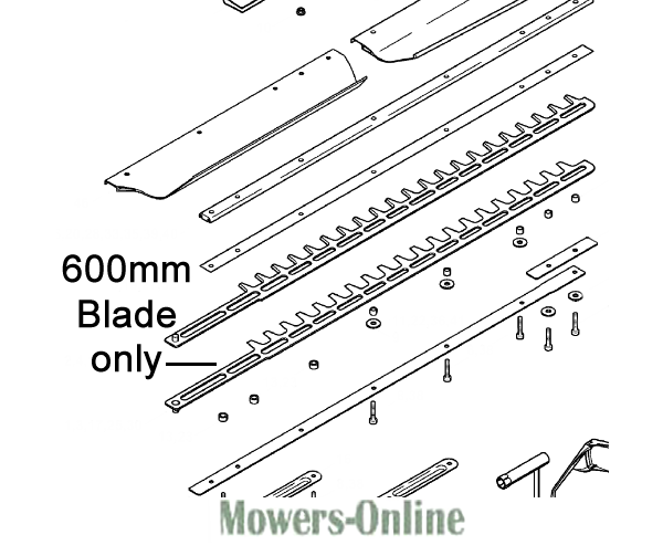 skzv1thnnyt.png - Mowers Online 600mm hedge trimmer blade assembly diagram