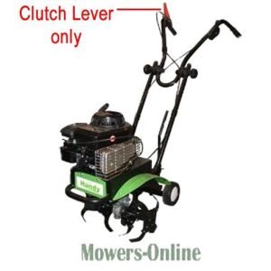 Front-tine tiller with clutch lever detail