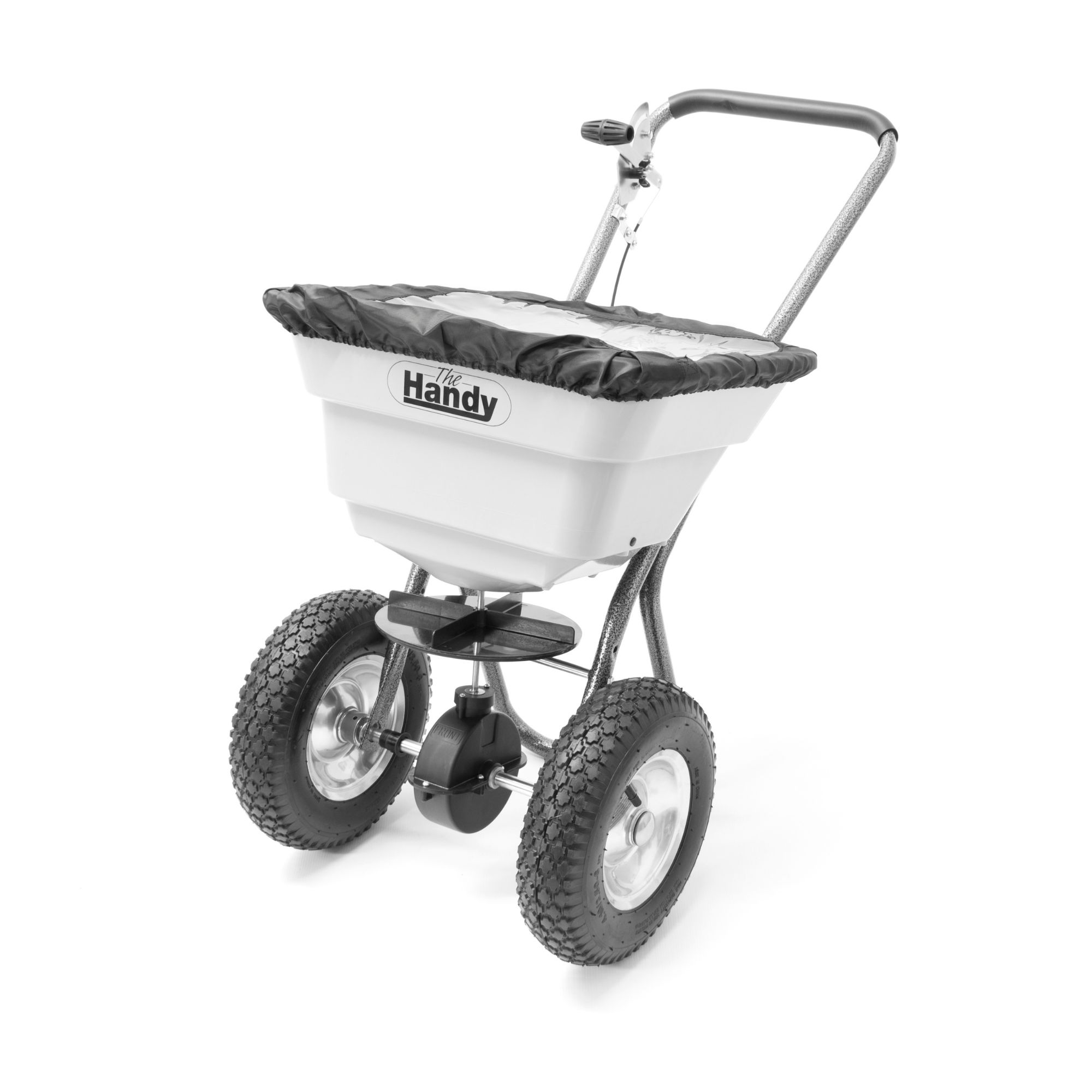um2bl1itfav.jpg - Mowers Online Handy brand push spreader with pneumatic tires