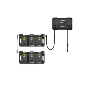 EGO battery charger with two battery packs