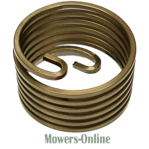 Coil spring with hook ends for mower engine